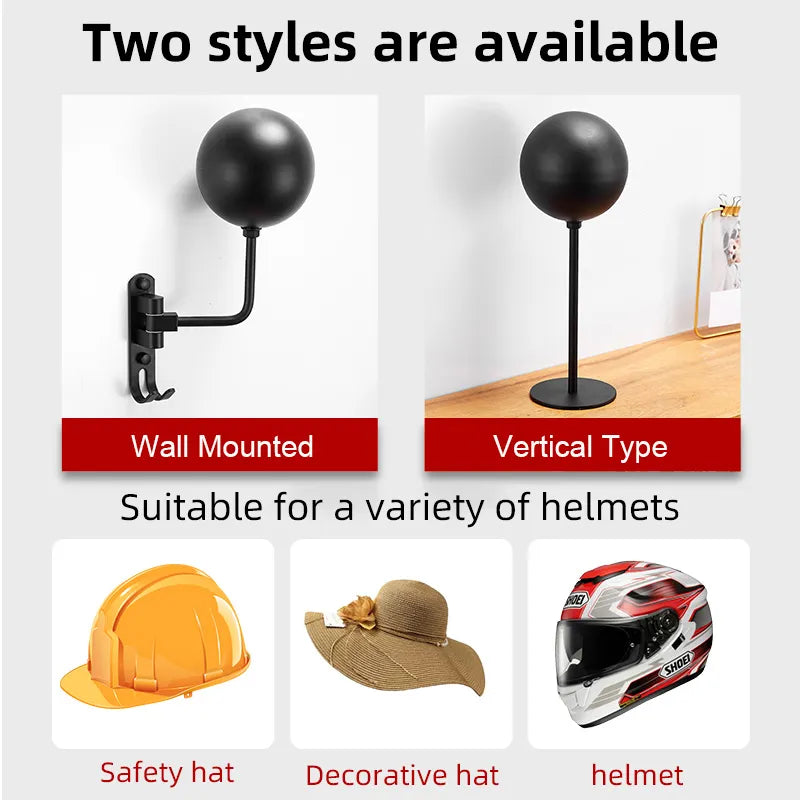 Motorcycle Helmet Rack Wall Mounted Helmets Bracket Display Holder 180 Degree Rotation Storage Rack Hanger for Coats FR2004