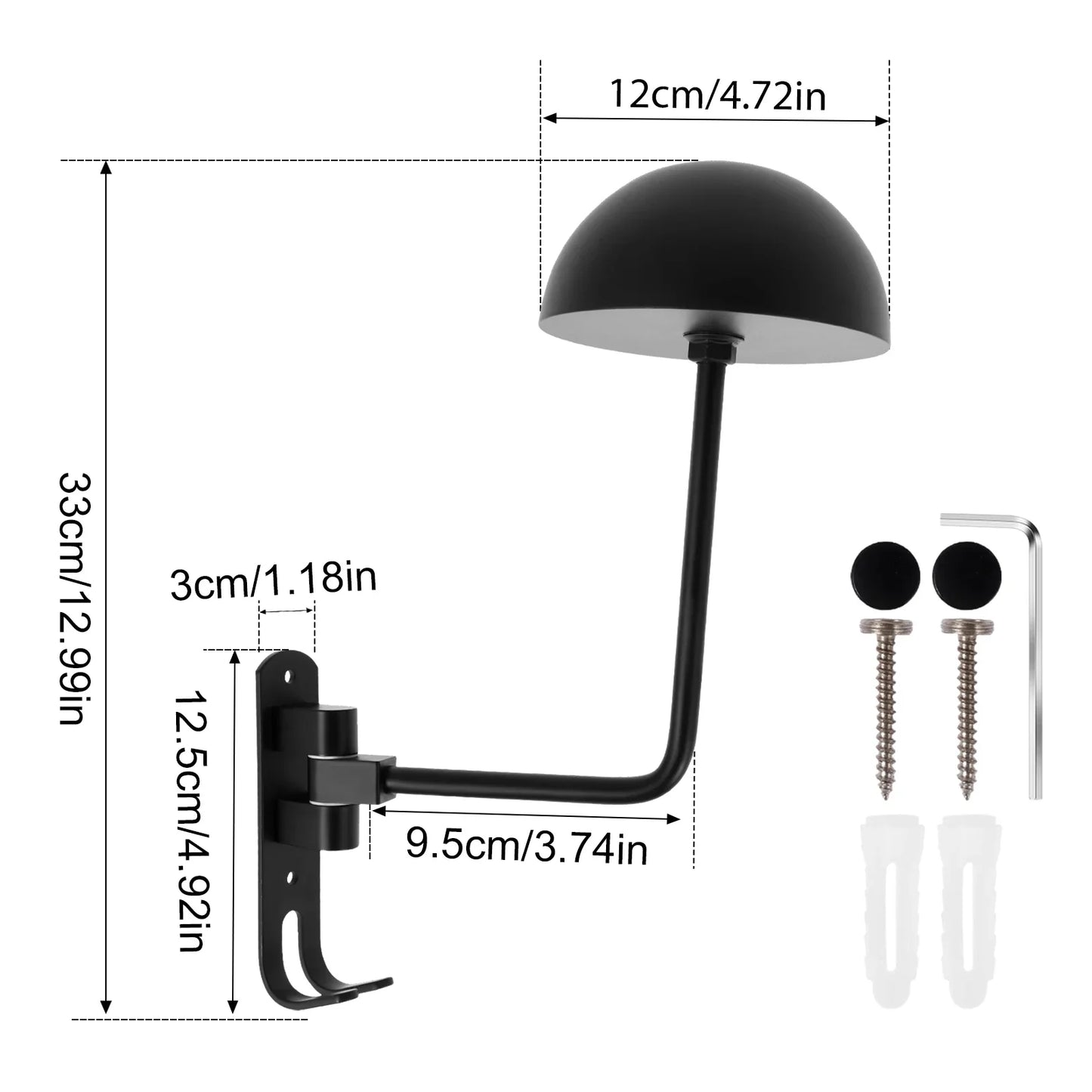 Helmhalter Wandmontage 180° Drehung Helm Edelstahl Wand Helm Stand Mehrzweck-Helm Lagerung Kleider Haken